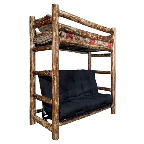 Jackson Hole Bunk Bed Twin Over Full Futon Frame And Mattressblack