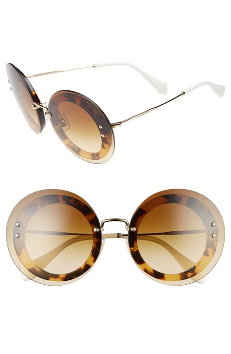 Miu Miu 64mm Round Sunglasses Available At Nordstrom Round Sunglasses Sunglasses Round Lens