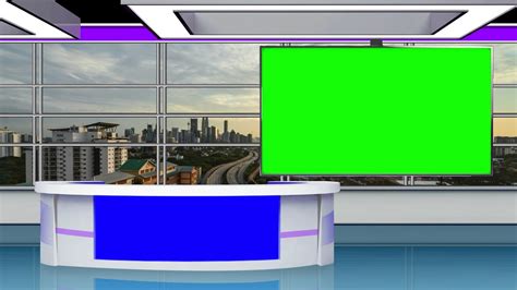 News Tv Studio Set Virtual Green Screen Background Loop 12760 Hot Sex