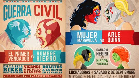 Superhero Lucha Libre Fighters Face Off In Art Series By Ninjabot