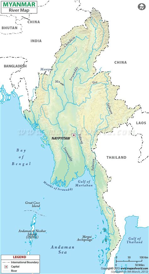 Myanmar River Map Burma Rivers