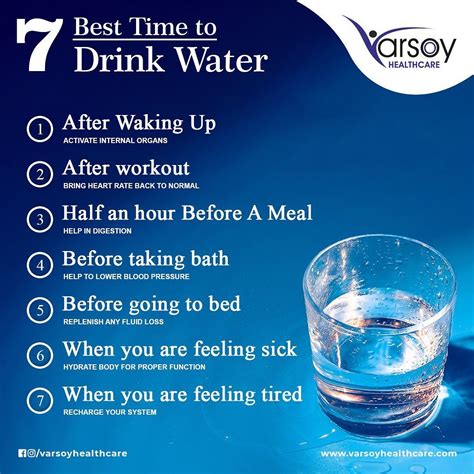 Varsoy Healthcare On Instagram 7 Best Time To Drink Water 1 After