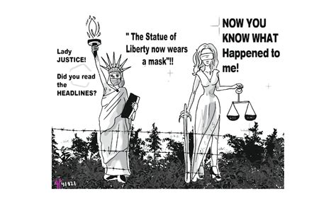 Statue Of Liberty Themis Lady Justice Blindfold Political Editorial