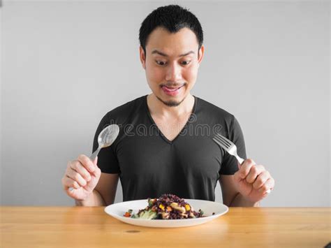 Man Eats Healthy Food Stock Photo Image Of Living Cholesterol 98742848