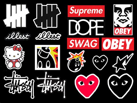 18 Hypebeast Logo Stickers Stussy Supreme Hundreds Undefeated Cdg