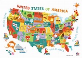 Children's United States US USA Wall Map for Kids 28x40 | Maps for kids ...