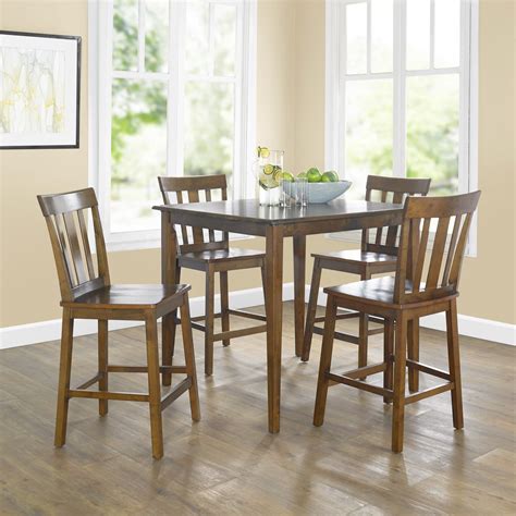 Mainstays 5 Piece Mission Counter Height Dining Set Including Table