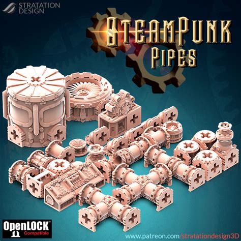 3d Printable Steampunk Pipes By Stratation Design