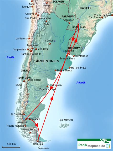 Stepmap Argentinien Rundreise Landkarte F R Argentinien
