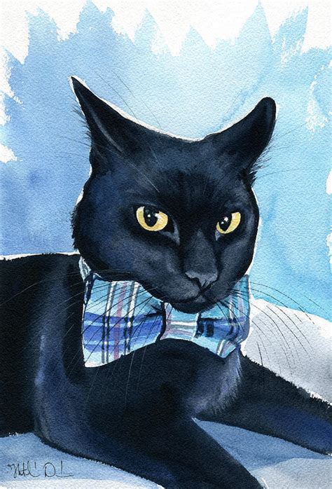 Mikey Black Cat Painting Painting By Dora Hathazi Mendes Pixels Merch