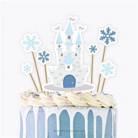 Ice Princess Castle Cake Topper Snow Princess Party Printables Winter