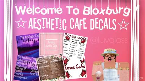 Roblox Bloxburg Aesthetic Cafe Decals Youtube