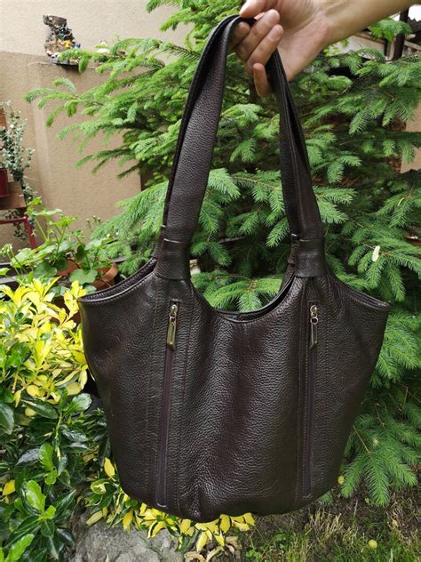 Vintage Leather Bag Fine Dark Brown Leather Bag Vintage Etsy