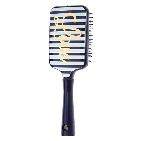 Navy And White Love Hair Brush Claires Us