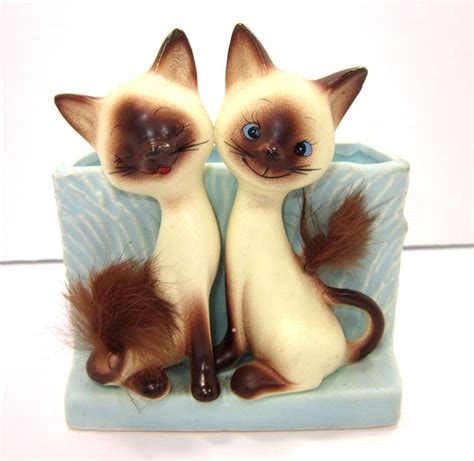 Vintage Siamese Cat Ceramic Planter Vintage Cat Cats Siamese Cats