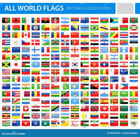 Flags Of The World Icons Vector Illustration