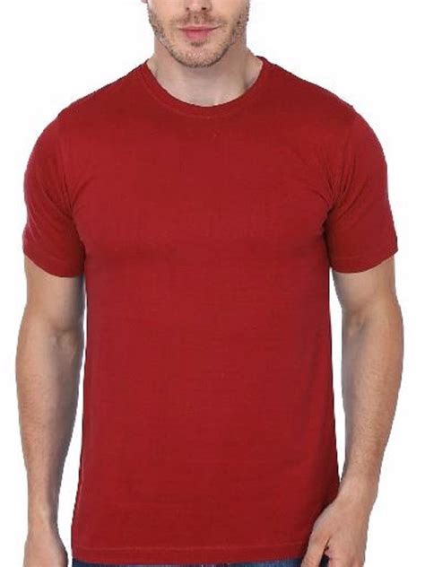 Round Mens Plain Solid Half Sleeve T Shirt Red Rs 150 Piece Downtown