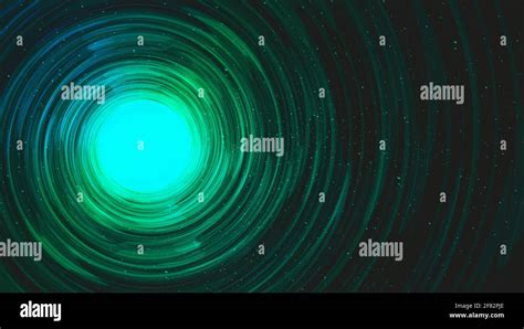 Realistic Light Green Spiral Black Hole On Galaxy Backgroundplanet And