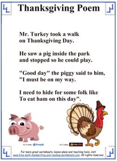 Turkey songs to add more music and movement into your day. Thanksgiving Poems For Kids