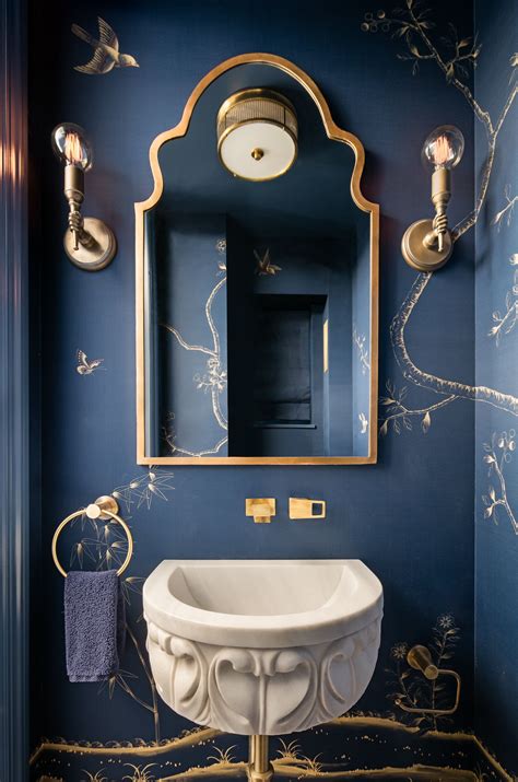 Blue And Gold Bathroom Bathroom Interior Design Home Interior Design