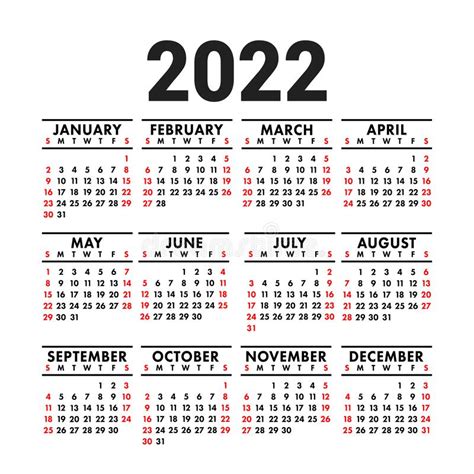 Calendário 2022 Semanas