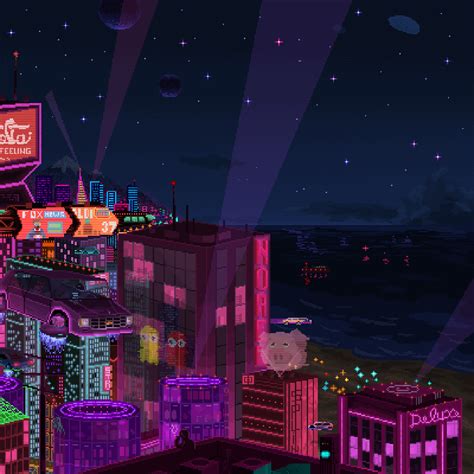 Neon City Pixel Art Rpixelart
