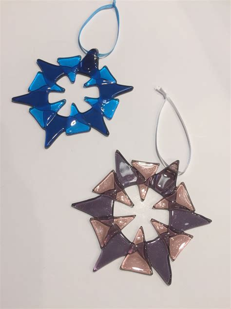 Fused Glass Stars Glass Christmas Decorations Stained Glass Christmas Glass Christmas Tree