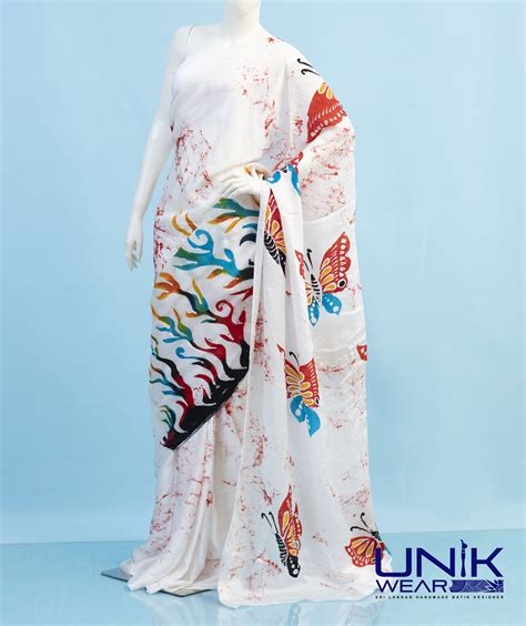 Handmade Silk Batik Saree Java Batik Saree Sl16 Unikwearlk