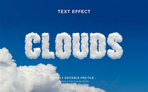 Premium Psd Clouds Text Effect