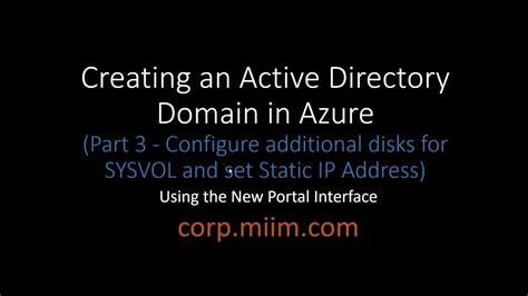Create An Active Directory Domain In Azure Part 3 Configure Addt