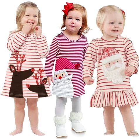Baby Santa Costumes Dress Girl Christmas Clothes Children Jumpers