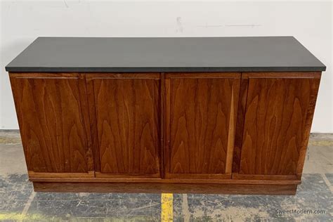 Walnut Credenza With Slate Top By Jack Cartwright Mid Century Modern Credenzas For Sale