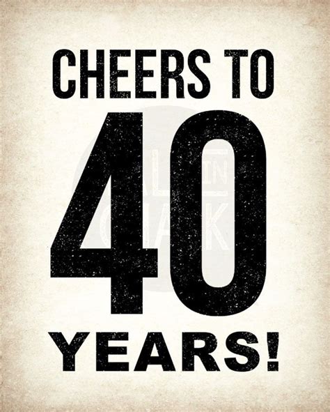 40th Birthday Printable Signs 40th Birthday Digital Posters Etsy