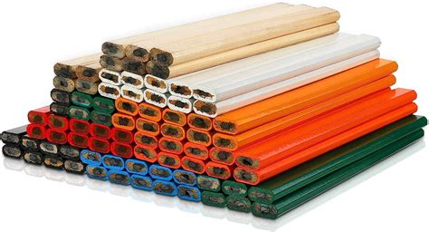 80pcs Carpenter Pencils Multicolor Wood Octagonal Hard