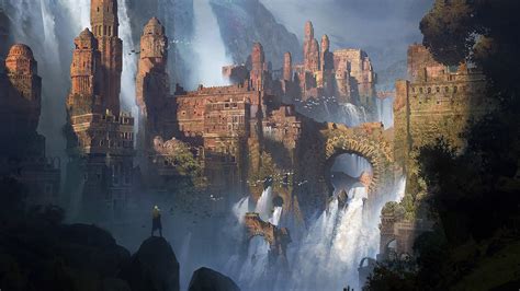 Majestic Waterfall Cityscape Hd By Ivan Laliashvili