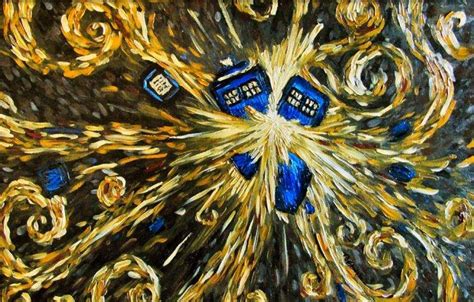Doctor Who Tardis Painting Vincent Van Gogh Wallpapers Hd Desktop