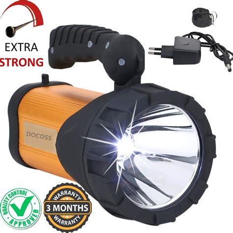 Buy Docoss Metal 100 W Rechargeable Waterproof Bright Led Torch Light