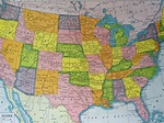 1940s United States Original Vintage Map - Colourful Wall Decor - USA ...