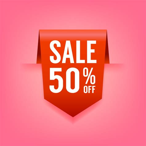 Sale 50 Percent Off Ribbon Sale Tag 2261961 Vector Art At Vecteezy