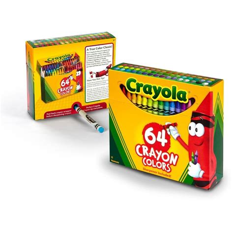 Crayola Crayon Box With Sharpener 64 Pack Big W