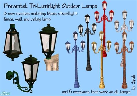 The Sims Resource Preventek Tri Luminlight Outdoor Lamps