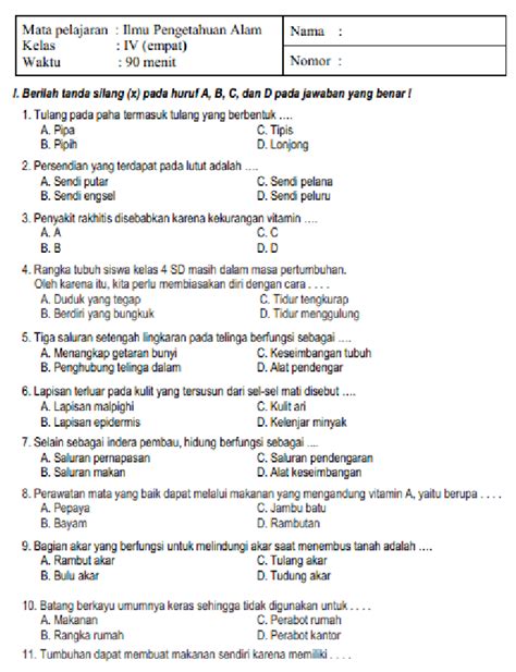 Soal Dan Tanggapan Latihan Uas Pas Ipa Kelas Semester Gasal Idn Paperplane