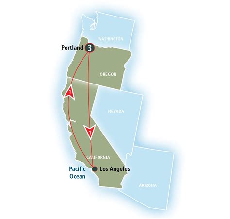 Map Route Of Portland Or Ultimate Getaway Roundtrip From Los Angeles