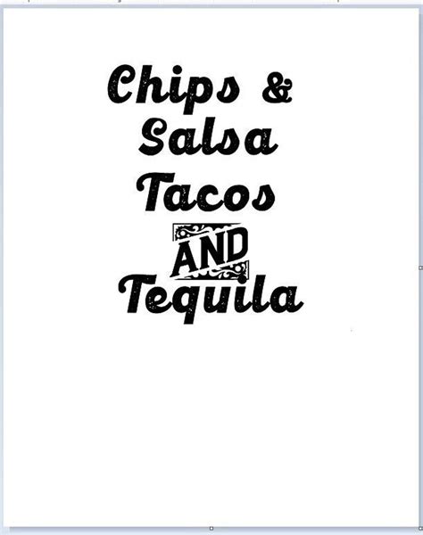 Chips Salsa Tacos And Tequila Svg Etsy