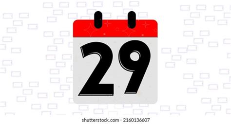 29th Day Calendar Banner Twenty Nine Stock Illustration 2160136607