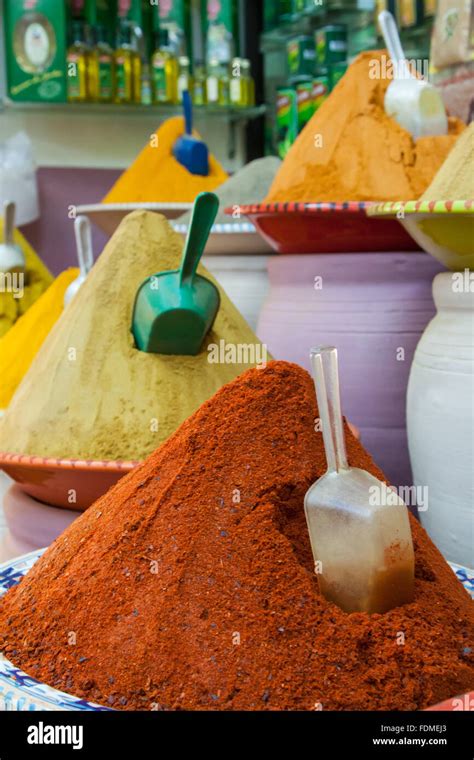 Spices At The Market Marrakech Morocco Stock Photo Alamy