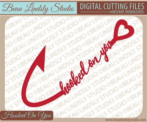 Download Love SVG, Fishing SVG, Hooked On You SVG File For Silhouette, Cricut svg, Fishing Clip Art ...