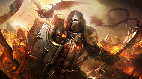 Knights Fantasy Art Dragon Shields Diablo 3 Reaper Of Souls