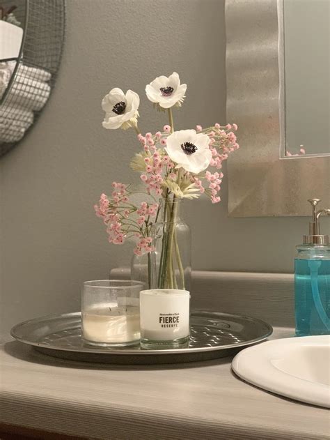Bathroom Decor Flowers And Candles Flower Candle Candle Modern Decor