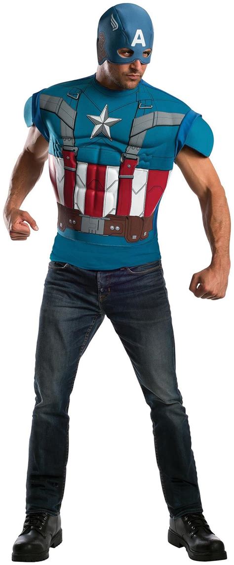 Mens Captain America Muscle Chest T Shirt